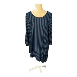 Comfy USA Tunic Top Size XL Asymmetrical Blue Black